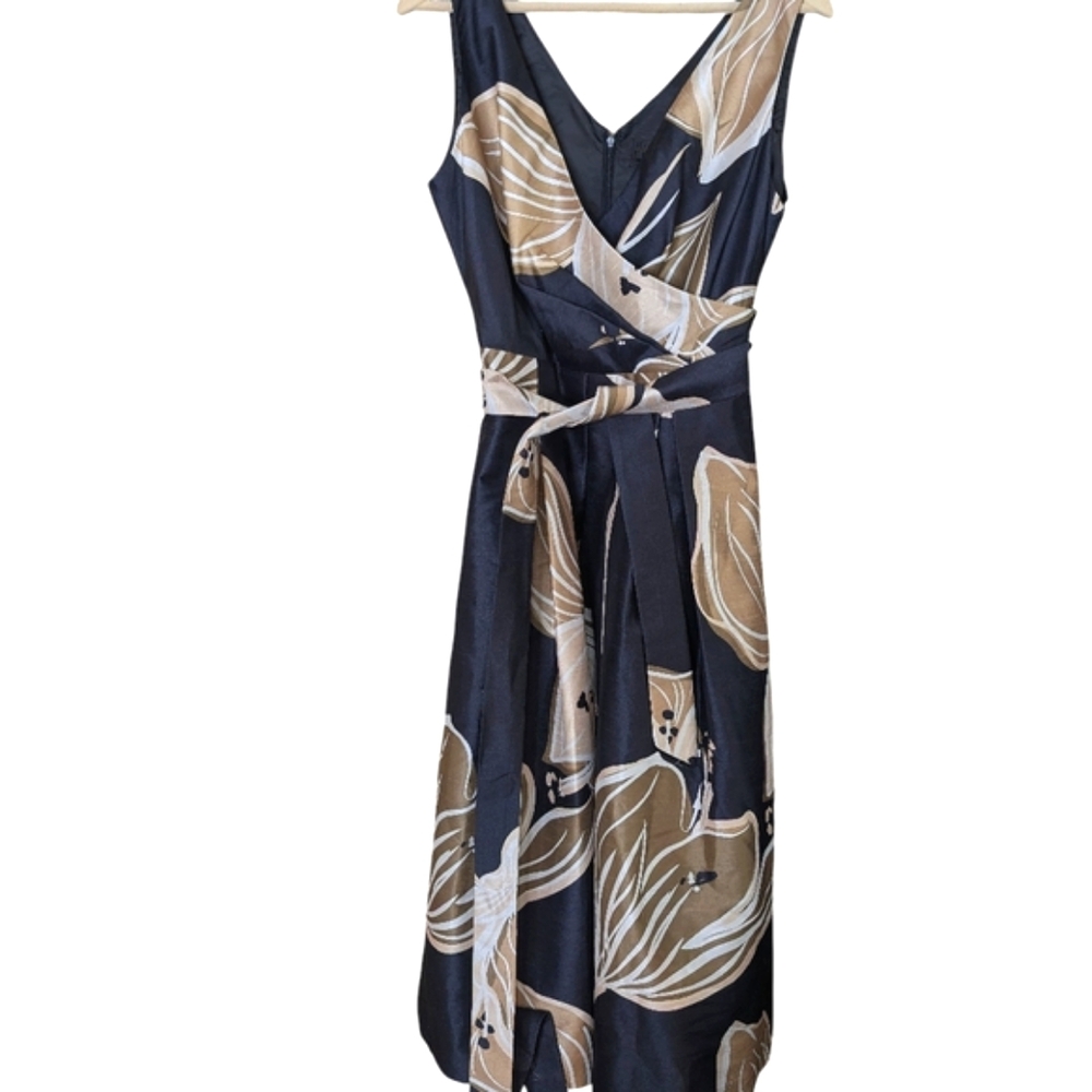 NEW...Donna Karan New York Faux Wrap Tie Waist Cocktail Dress.. Size 12 - Picture 4 of 9